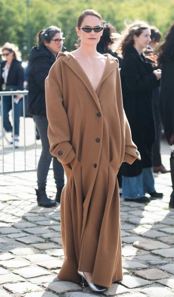 Ruth Wilson in a Tan Coat