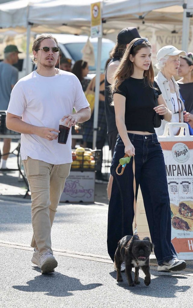 Barbara Palvin in a Black Tee