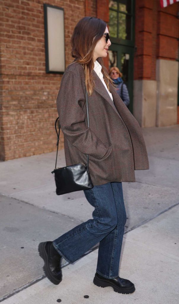 Elizabeth Olsen in a Brown Blazer