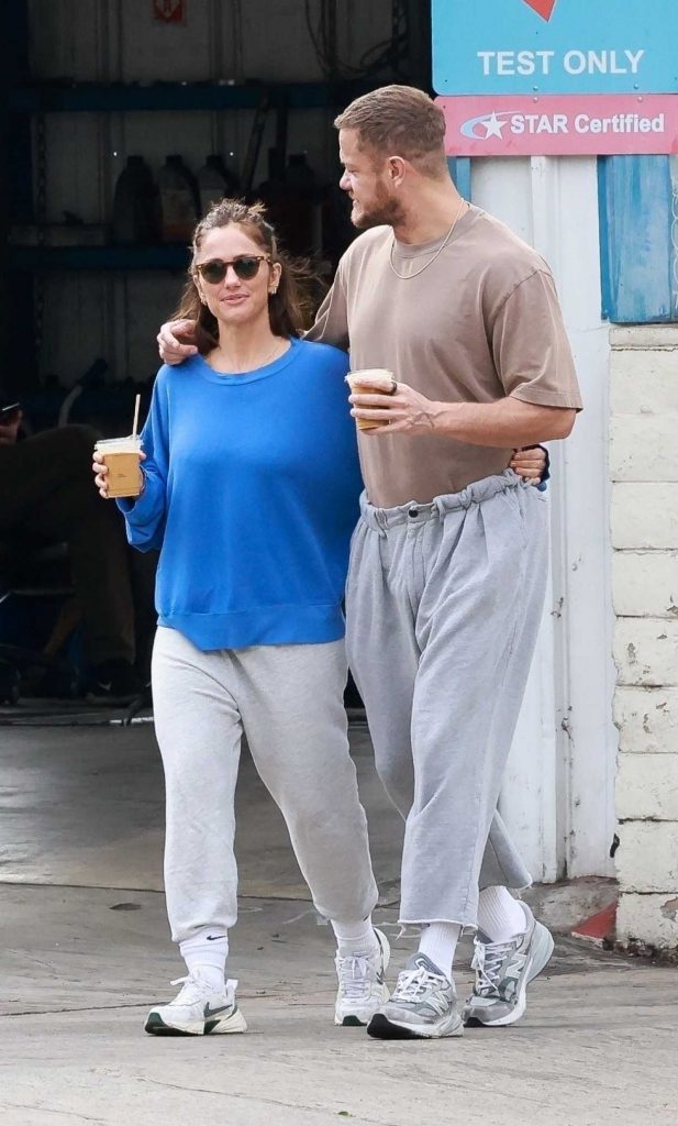 Minka Kelly in a Blue Sweatshirt