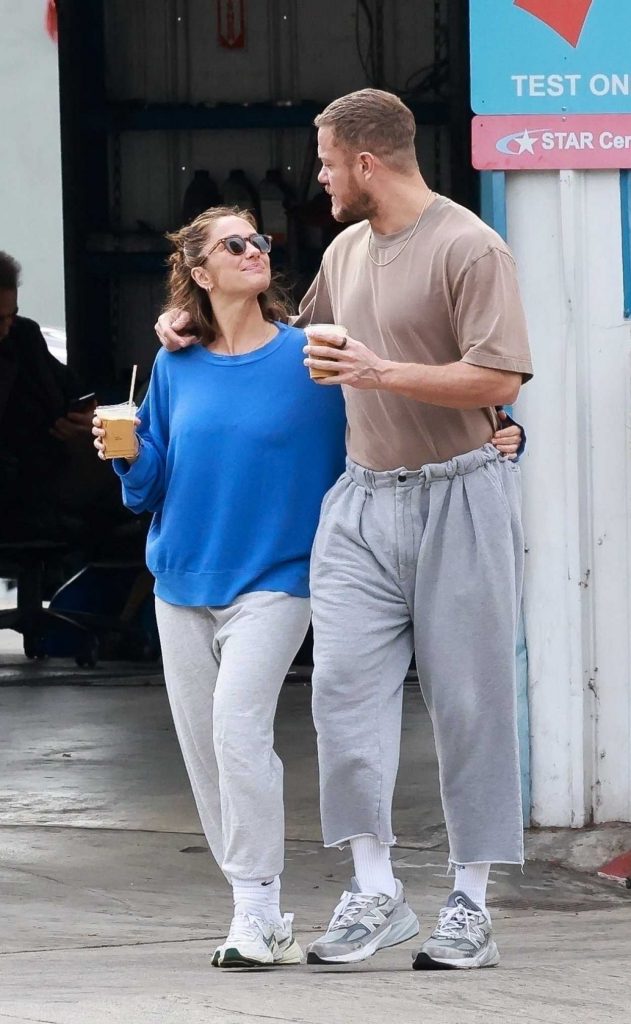 Minka Kelly in a Blue Sweatshirt