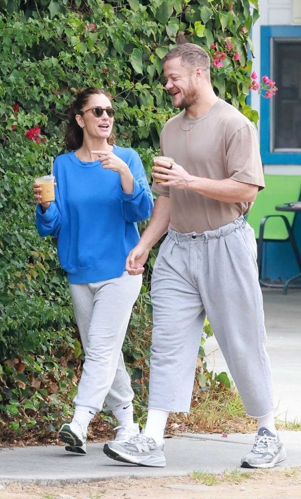 Minka Kelly in a Blue Sweatshirt