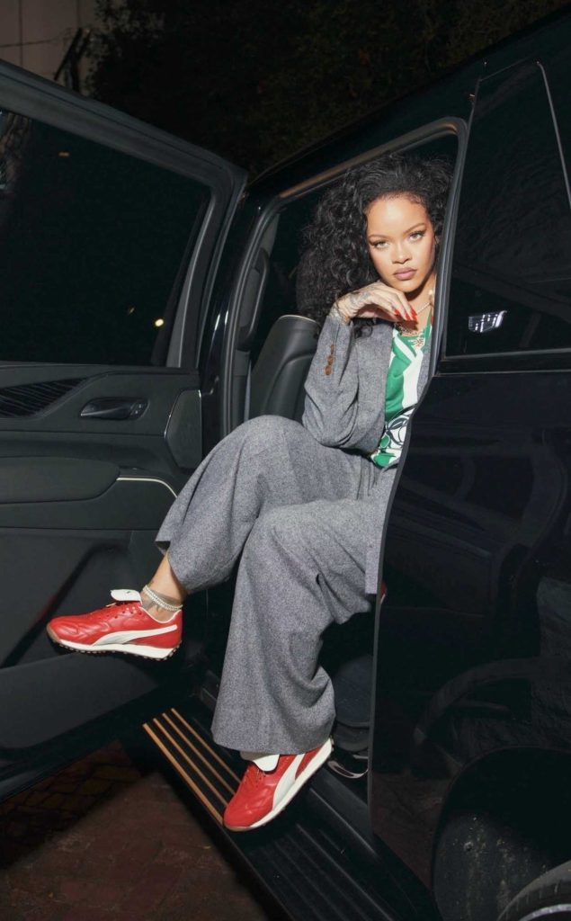 Rihanna in a Red Sneakers