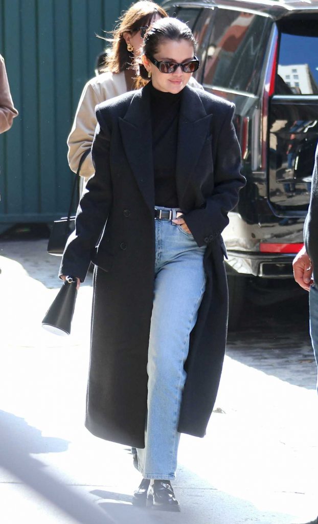 Selena Gomez in a Black Coat