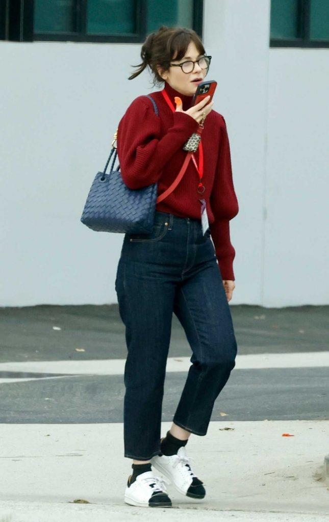 Zooey Deschanel in a Red Sweater