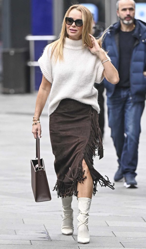 Amanda Holden in a Brown Skirt