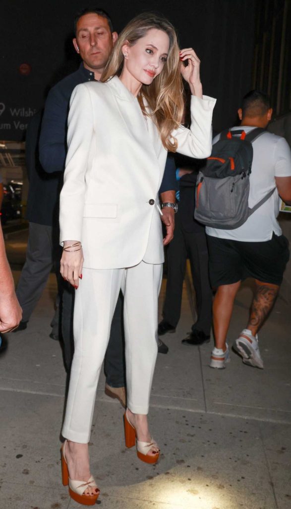 Angelina Jolie in a White Pantsuit