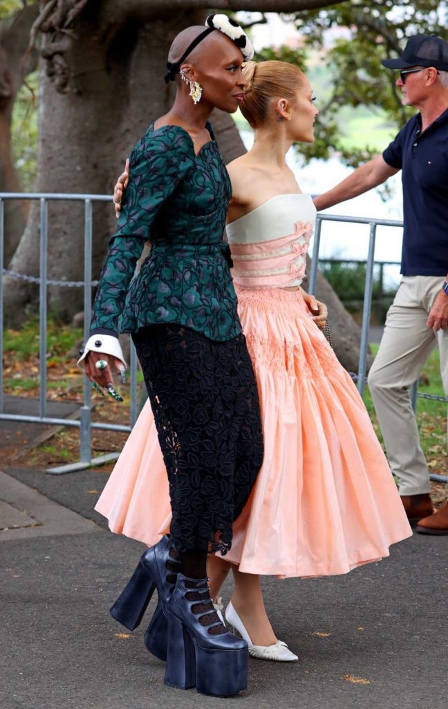 Ariana Grande in an Orange Skirt