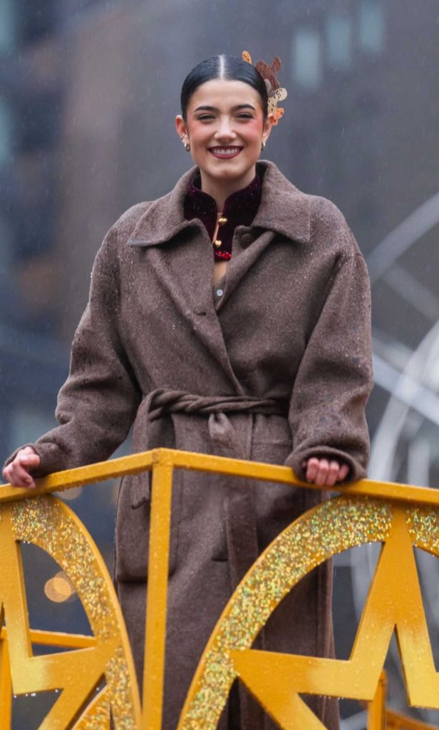 Charli D'Amelio in a Brown Coat