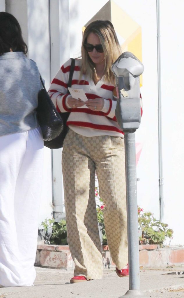 Hilary Duff in a Striped Sweater