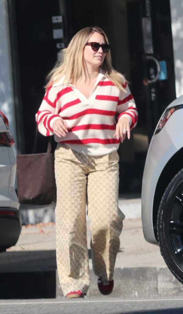 Hilary Duff in a Striped Sweater