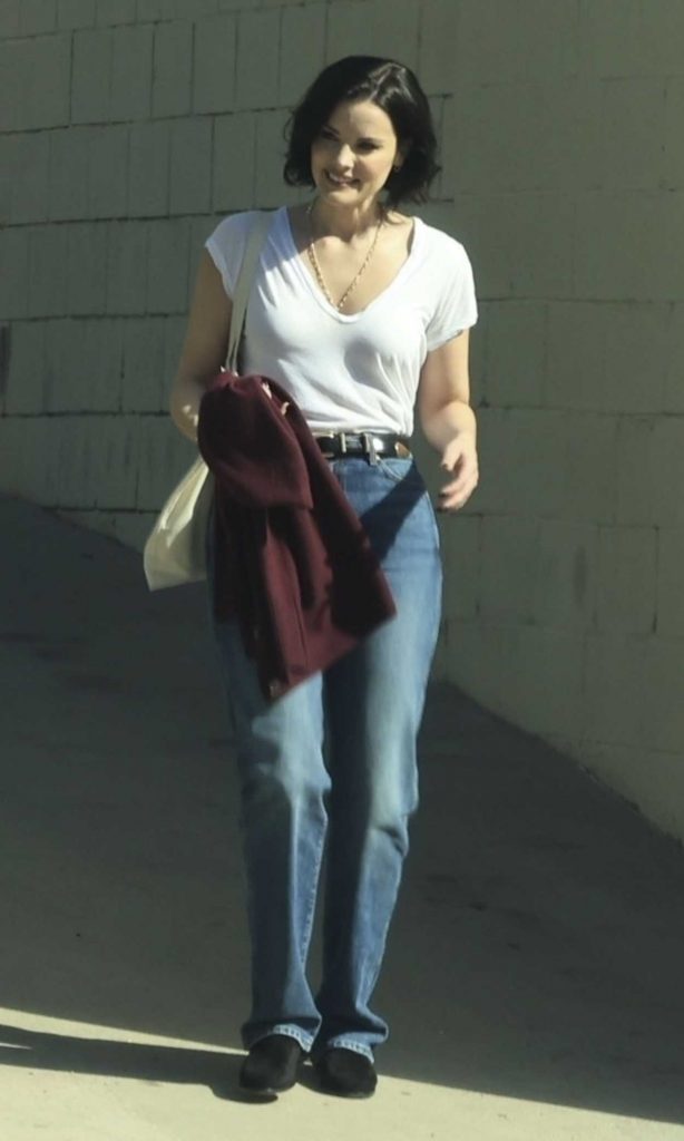 Jaimie Alexander in a White Tee