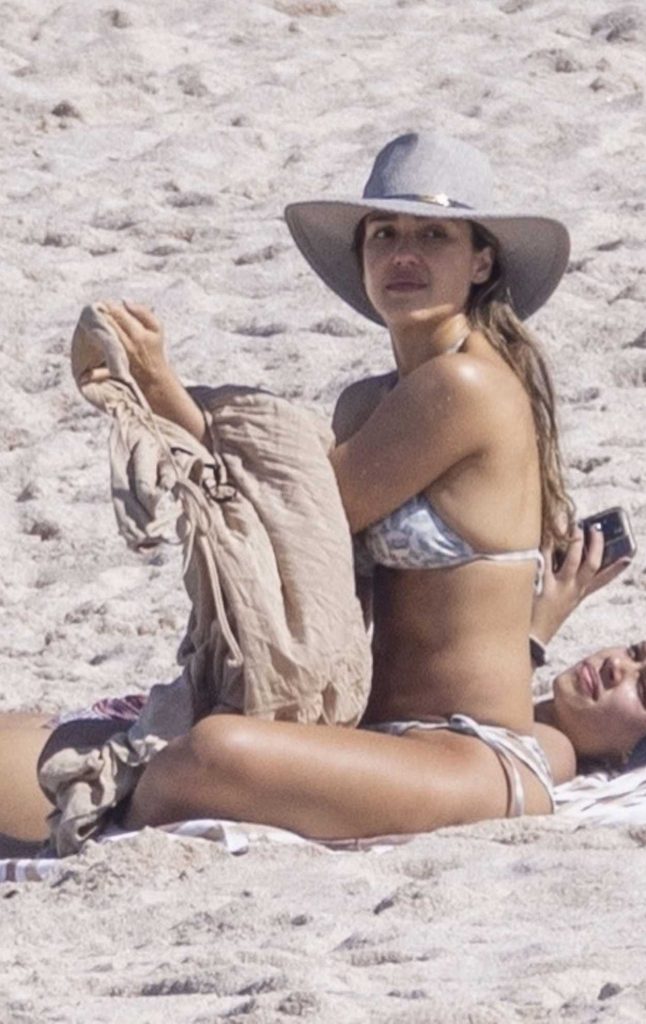 Jessica Alba in an Animal Print Bikini