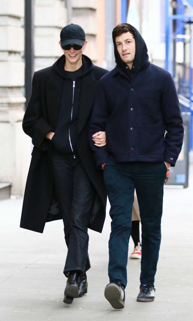 Karlie Kloss in a Black Coat