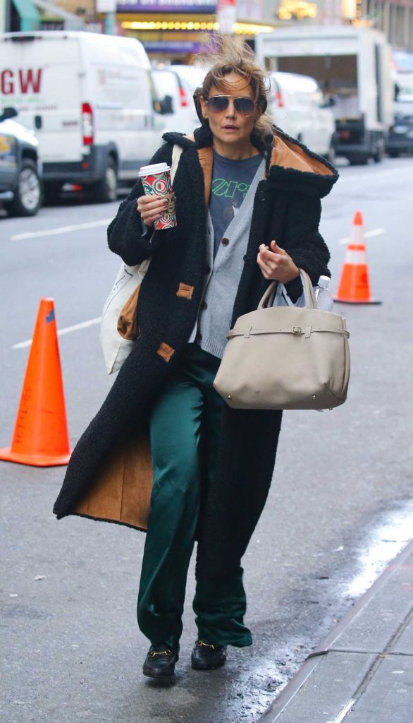 Katie Holmes in a Black Coat