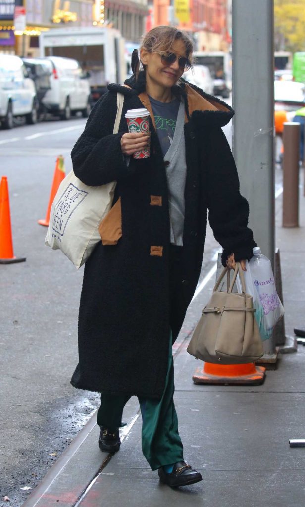 Katie Holmes in a Black Coat