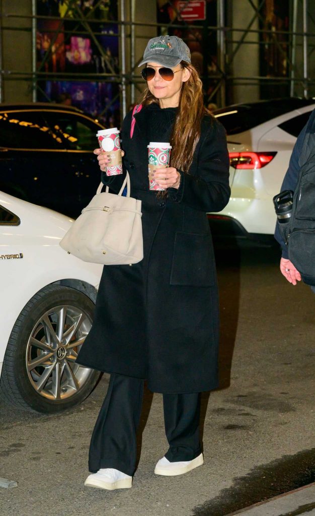 Katie Holmes in a Black Coat