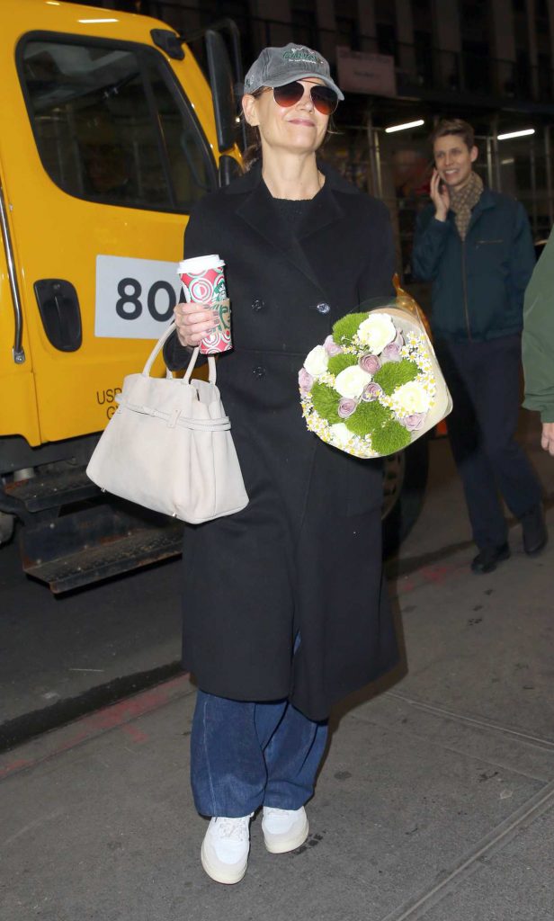 Katie Holmes in a Black Coat