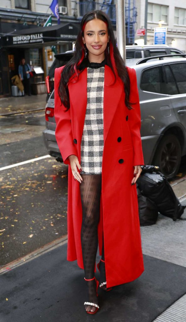 Kylie Cantrall in a Red Coat