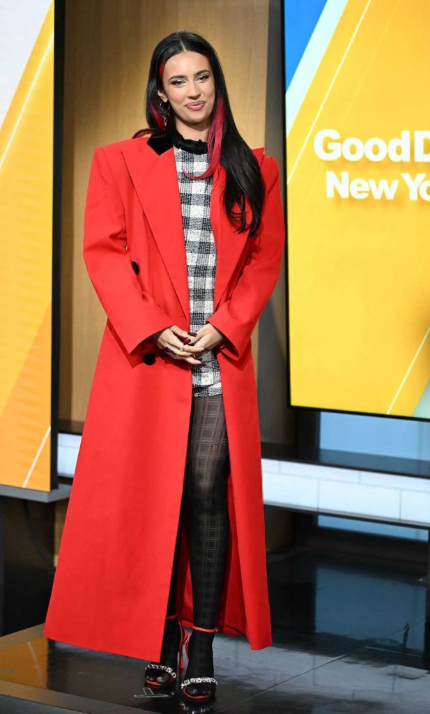 Kylie Cantrall in a Red Coat