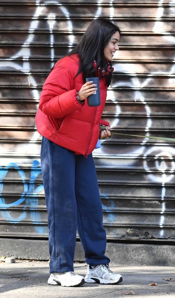 Rachel Zegler in a Red Jacket