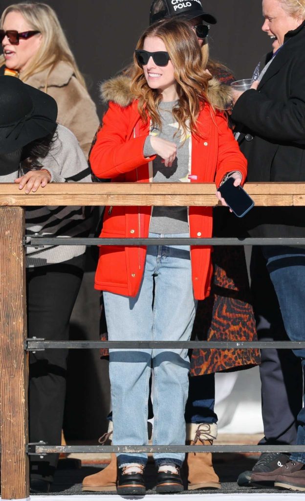 Anna Kendrick in a Bright Red Jacket