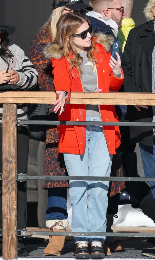 Anna Kendrick in a Bright Red Jacket