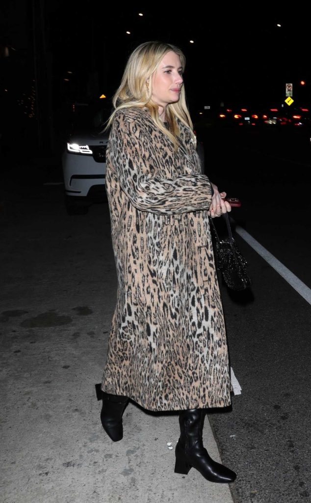 Emma Roberts in an Animal Print Coat