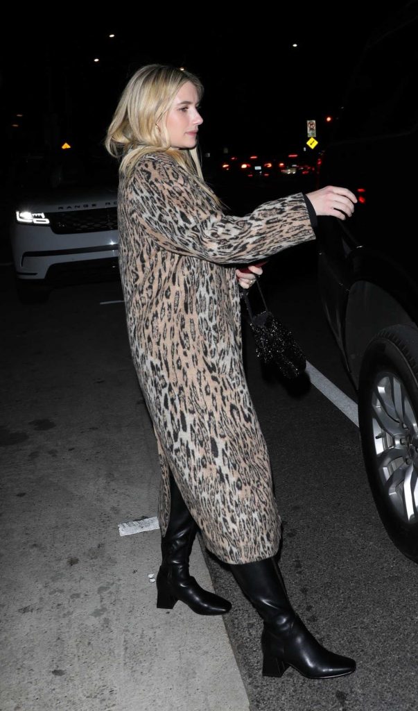 Emma Roberts in an Animal Print Coat