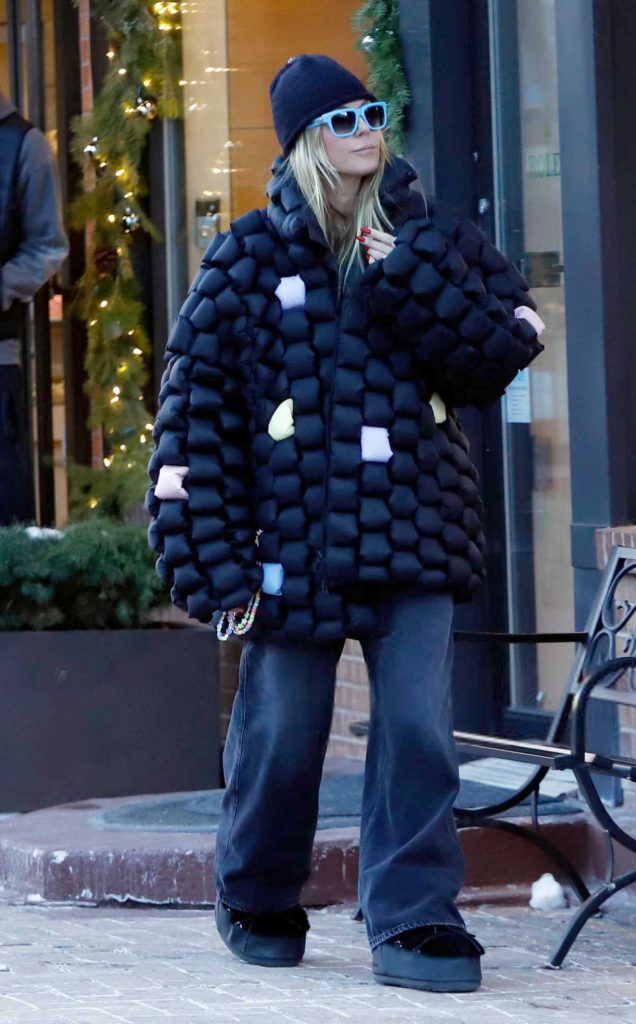 Heidi Klum in a Black Beanie Hat