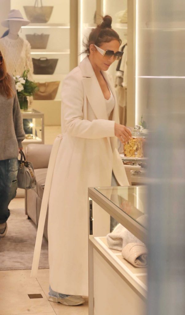 Jennifer Lopez in a White Coat