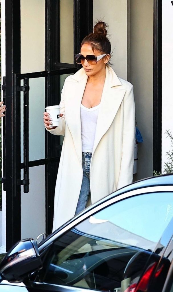 Jennifer Lopez in a White Coat