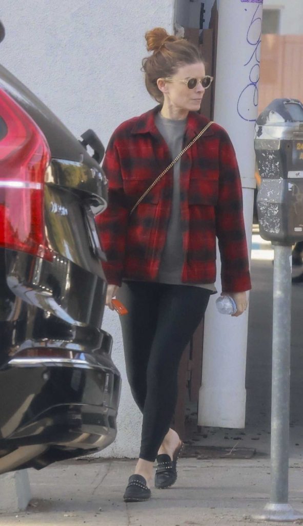 Kate Mara in a Red Plaid Shirt