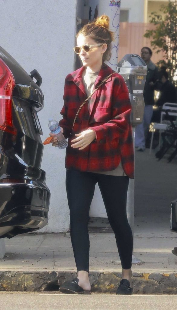 Kate Mara in a Red Plaid Shirt