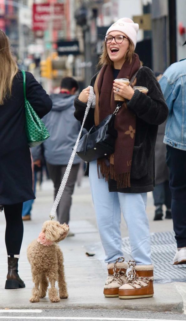 Millie Bobby Brown in a White Beanie Hat