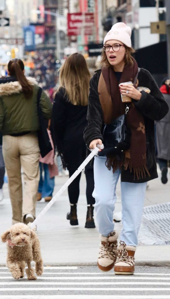 Millie Bobby Brown in a White Beanie Hat