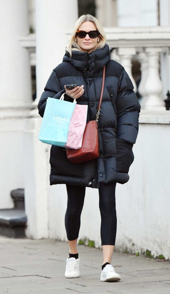 Poppy Delevingne in a Black Puffer Jacket