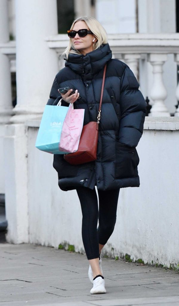 Poppy Delevingne in a Black Puffer Jacket