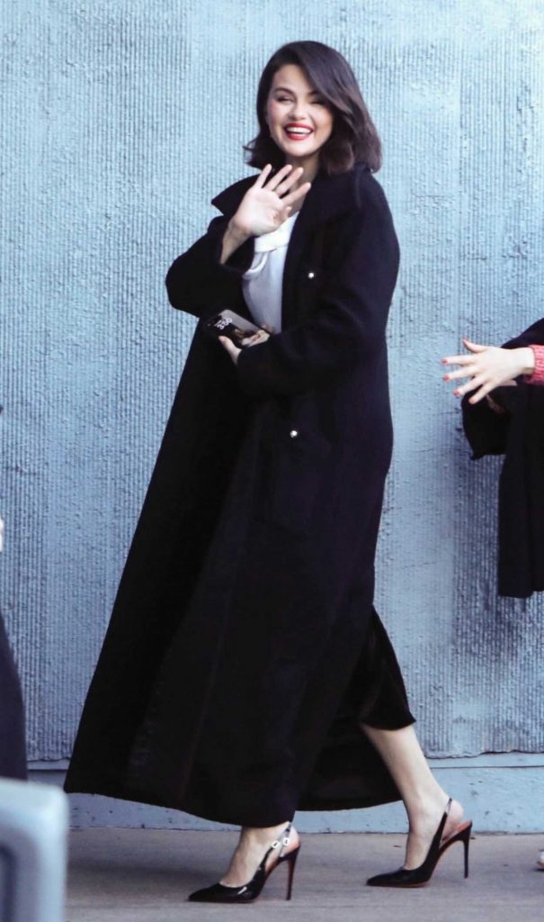 Selena Gomez in a Black Coat