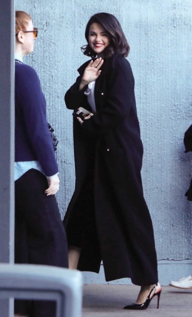 Selena Gomez in a Black Coat