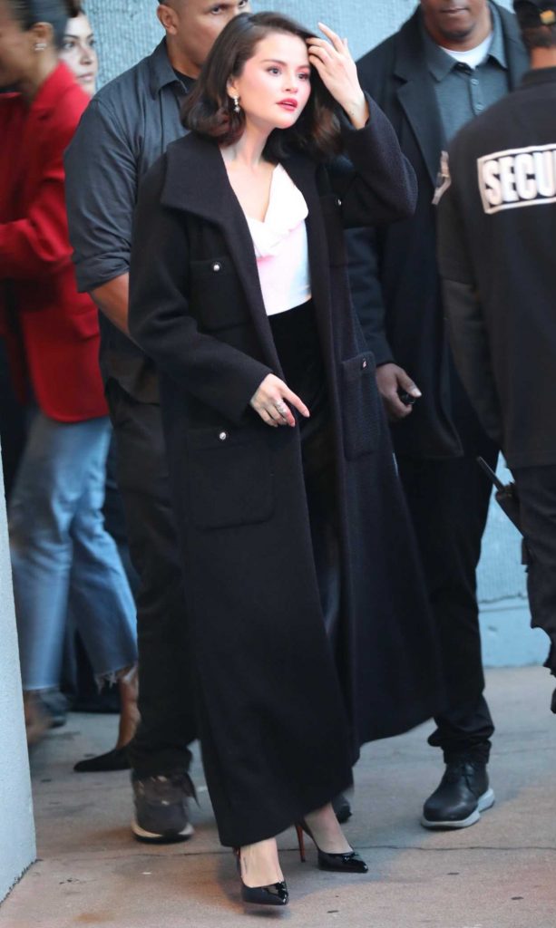 Selena Gomez in a Black Coat