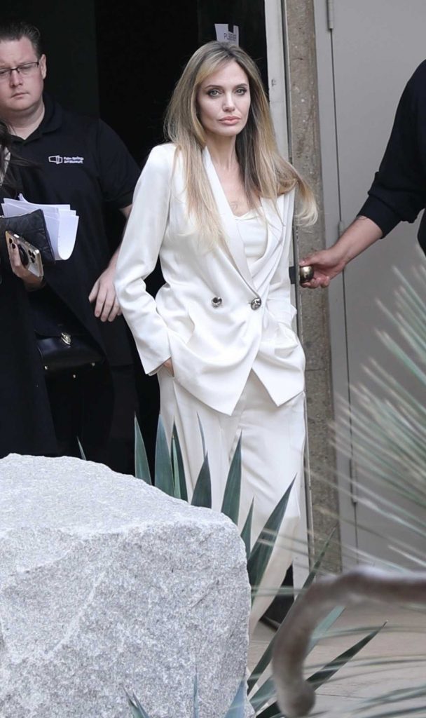 Angelina Jolie in a White Pantsuit