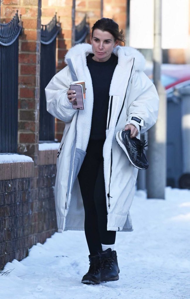 Coleen Rooney in a White Puffer Coat