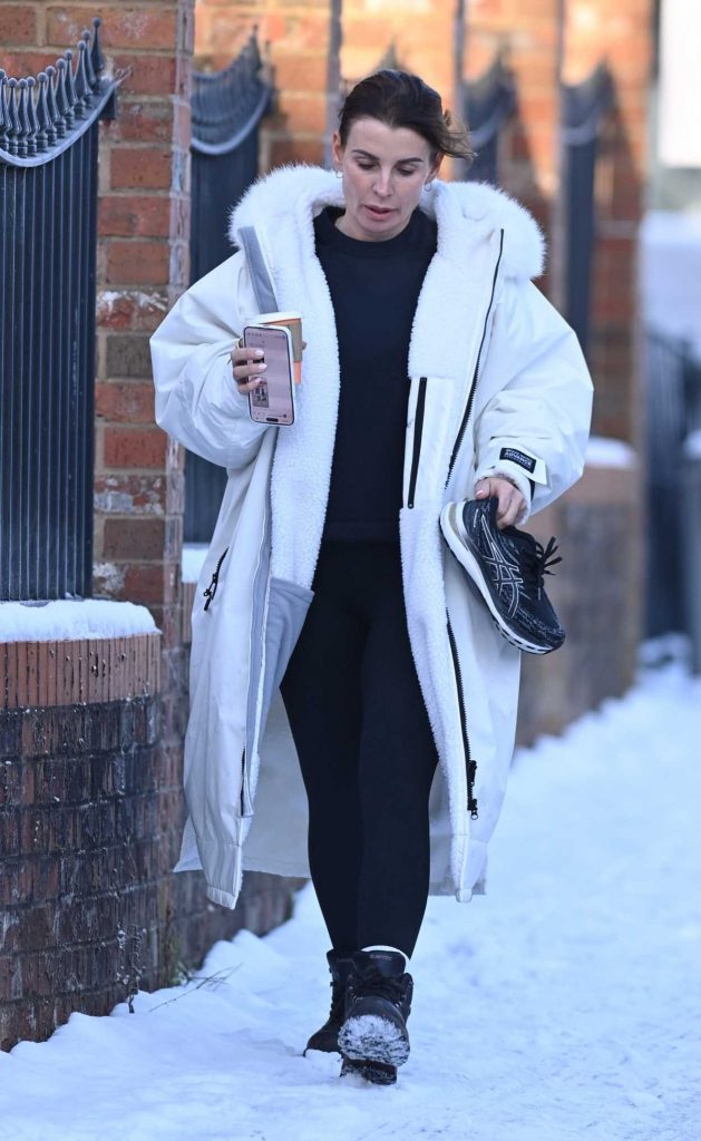 Coleen Rooney in a White Puffer Coat