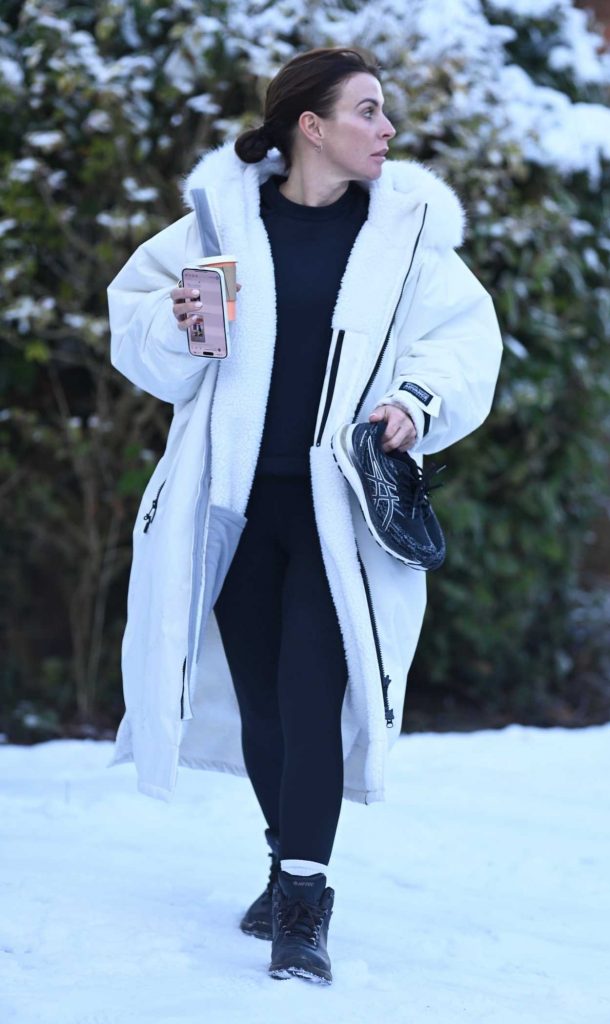 Coleen Rooney in a White Puffer Coat