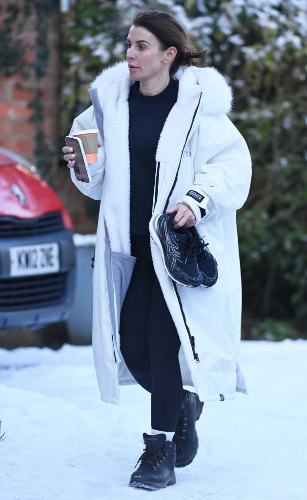 Coleen Rooney in a White Puffer Coat