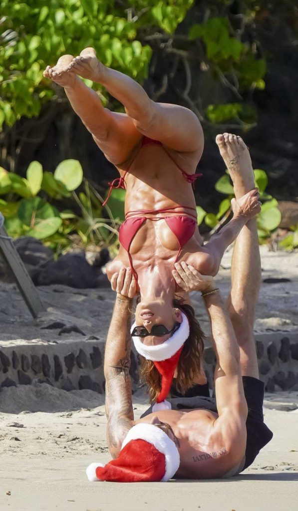 Izabel Goulart in a Red String Bikini