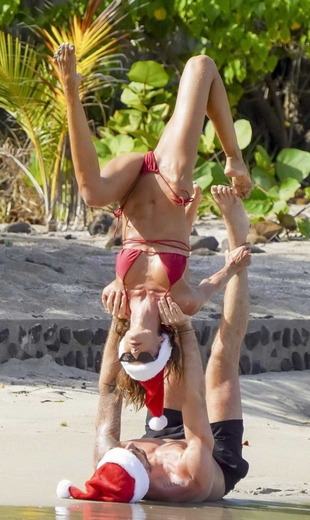 Izabel Goulart in a Red String Bikini