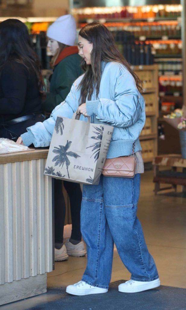 Jessica Alba in a Baby Blue Jacket