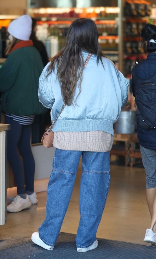 Jessica Alba in a Baby Blue Jacket